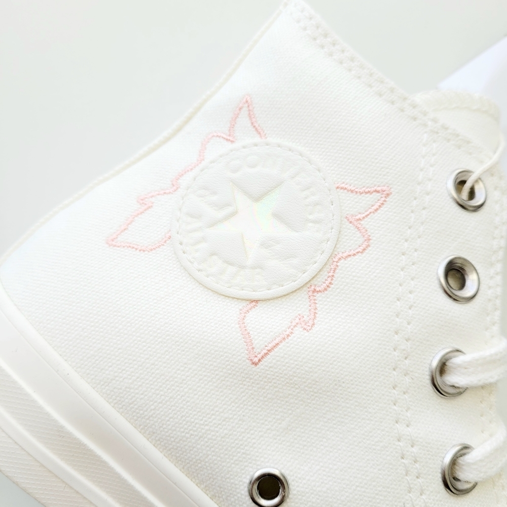 Converse CTAS Hi Egret Pale Amethyst Embroidered Women's 6 - Picture 5 of 9